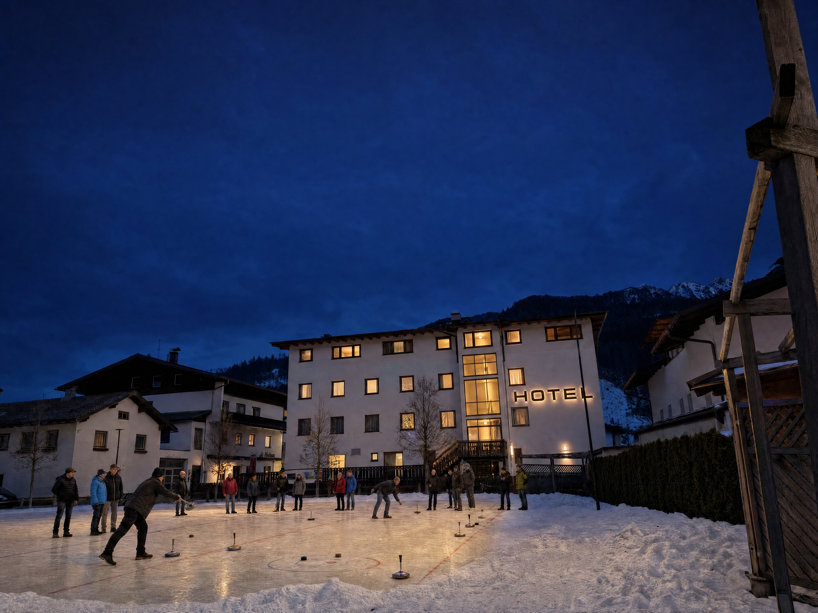 Eisstockschießen beim Hotel Bergland in Sillian